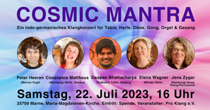 indogermanisches Klangkonzert, kirche, marne, Juli 2023